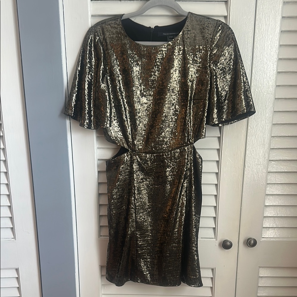 French Connection Gold Bronze Dress